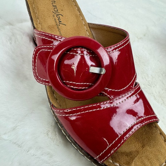 Natural Soul Red Slide Sandals Women’s size 7.5 - Picture 5 of 8